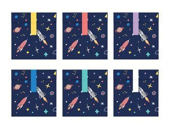 Torebki na słodycze kosmos, 13x14cm (1 op. / 6 szt.)