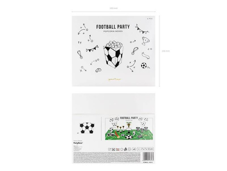 Pudełka na popcorn piłka, mix, 7x7x12cm (1 op. / 6 szt.)