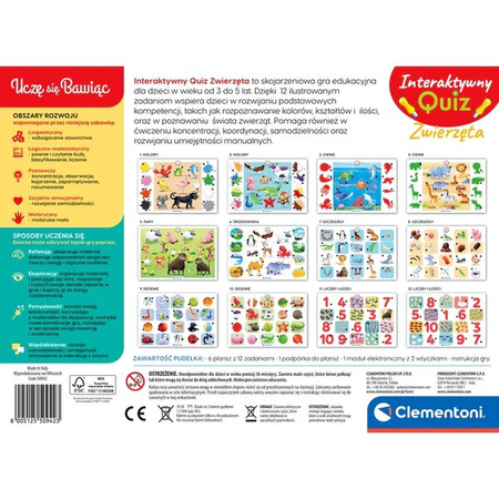 Clementoni Uczę się bawiąc! Interaktywny quiz Zwierzęta 509423