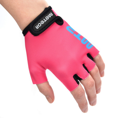 Rękawiczki rowerowe Meteor Kids M One różowe 054103