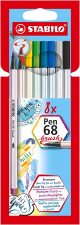Stabilo pen 68 brush etui 8szt 554282