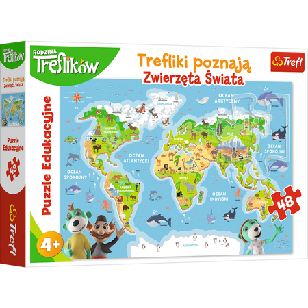 Puzzle Trefl 48 Trefliki poznają zwierzęta świata 155525