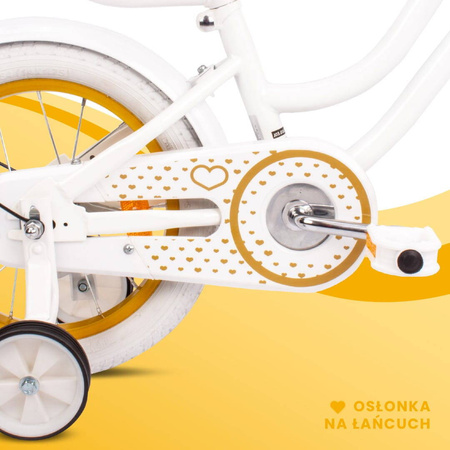 Rowerek 14 cali Heart bike biało złoty 350997 Rower
