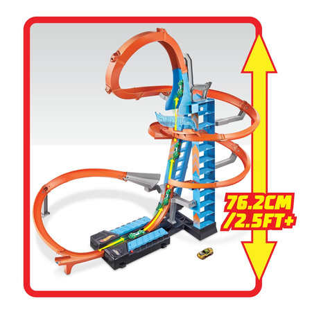 Hot wheels gjm76 wieża podniebne kraksy zestaw