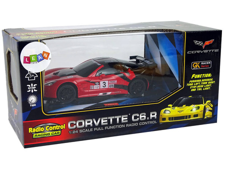 Auto sportowe R/C 1:24 Corvette C6.R czerwone 2.4G światła 756716