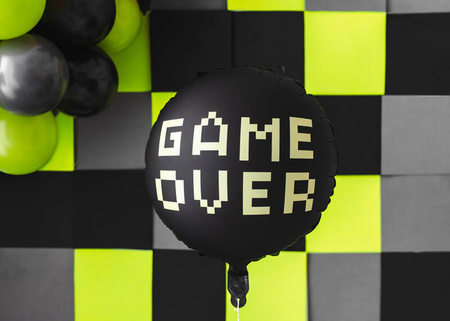 Balon foliowy Game Over 45cm czarny 029194