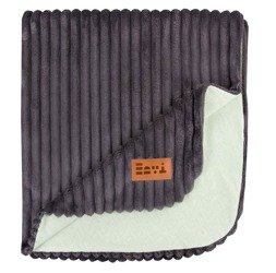 Koc minky eevi grafitowy/zielony