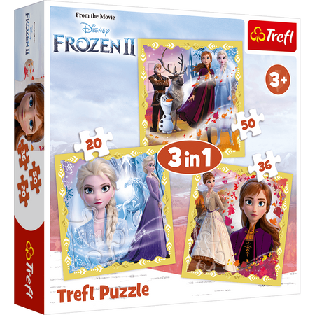 Puzzle Trefl 3w1 Moc Anny i Elsy Disney Frozem II 348477