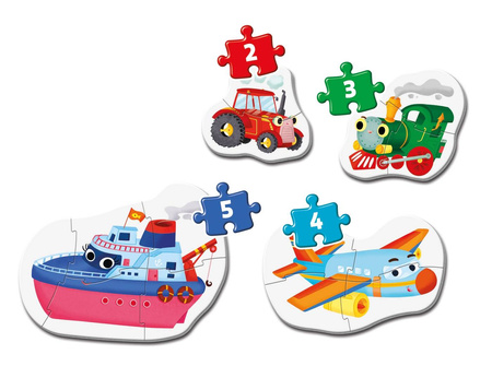 Clementoni puzzle 3,6,9,12 moje pierwsze puzzle means of transport