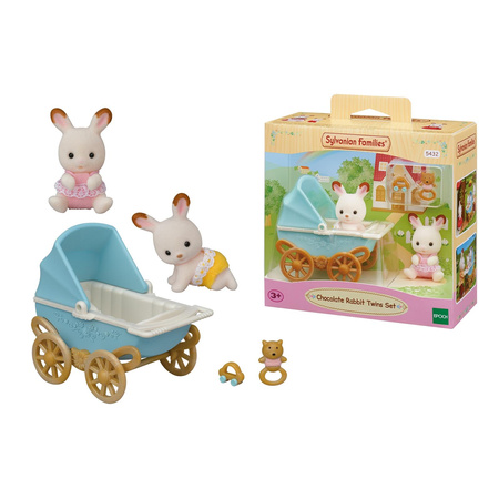 Sylvanian families 5432 zestaw bliźniaków królików + wózek