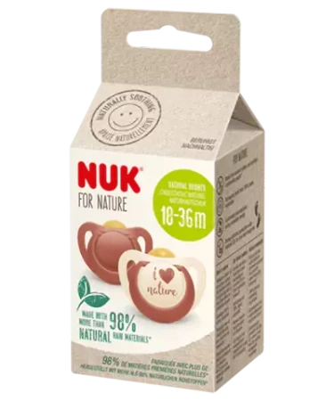 Nuk Smoczek uspokajający lateksowy 18-36 m-cy For Nature 2szt. 411512