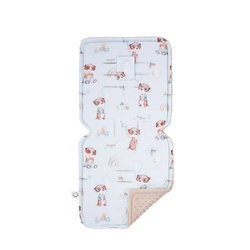 Bambusowa duża wkładka do wózka Rayan z minky blached sand 86x37cm 425765