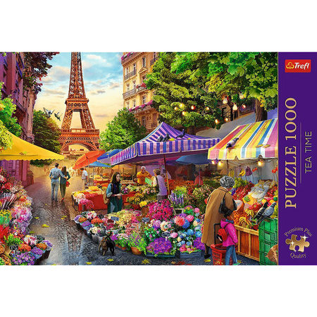 Puzzle Trefl 1000 Premium Plus Tea Time Targ kwiatowy Paryż 107999