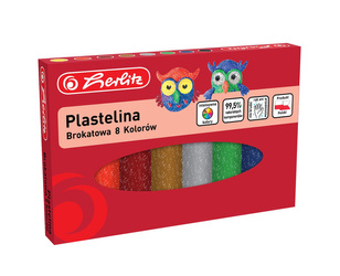 Herlitz Plastelina 8kol brokatowa 589009
