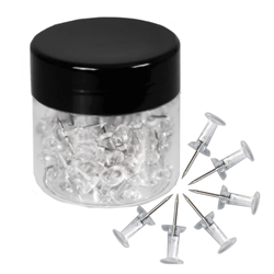 Pinezki tablicowe beczułki transparent 100szt TRES 232959