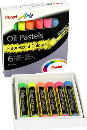 Pentel Pastele olejne 6kol fluorescent PHN-F6 402490