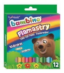 Flamastry brokatowe 12 kol. Bambino standard