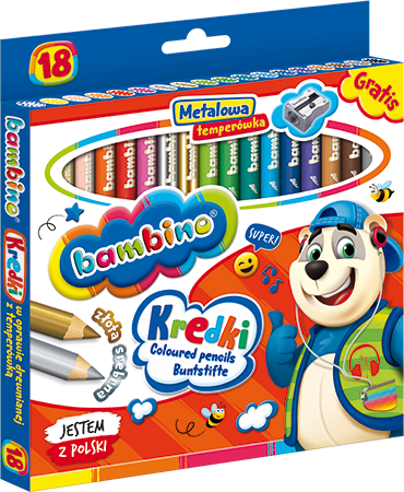 Maj kredki bambino 18kol w opr.drewn.+Temp.000348