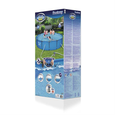 Bestway 56595 basen ze stelażem 427x84cm,10220l=90%,pompa 58383 