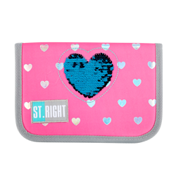 Piórnik dwuklapkowy bez wyposażenia pc-03 stright sequin cats/cekinowe