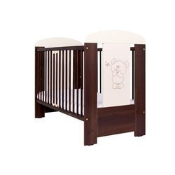 Drewex łóżeczko miś i motylek orzech