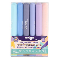 Strigo Marker Akrylowy z Końcówką Brush w Trójkątnej Obudowie w 6 kolorach 854263