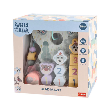 Trefl Zabawka drewniana Bead maze Shapes&numbers 618235