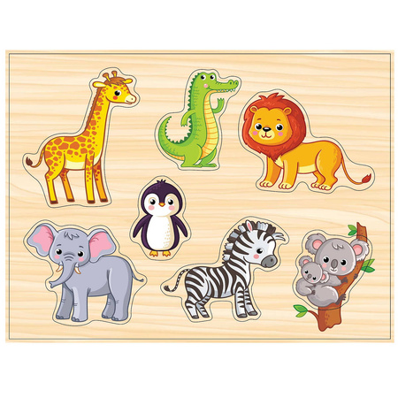 Układanka Drewniana Zoo Uchwyty 836108