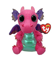 Smok Różowy Spitfire Pupilki TY - 15cm 373611