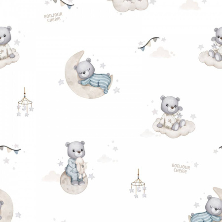 Duży Bamusowy Rogal Misie z minky dapple gray rozmiar 50x65 cm 420531