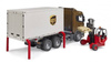 Bruder 03582 Scania Super 560R kontener UPS z wózkiem widłowym i paletami 2szt