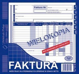 Druk faktura 2/3 a4 netto-pełna wielokopia 100-2e