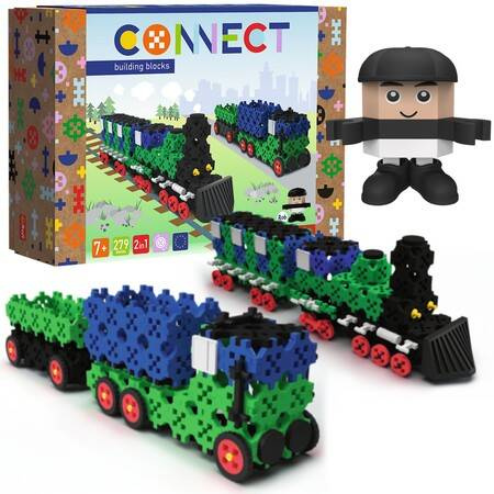 Trefl Klocki Connect 2w1 Pociąg Ciężarówka z naczepą L 619768