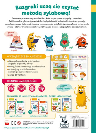 Książeczka Bazgraki Czytanie sylabowe Elementarz 4-6 lat 044010