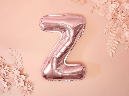 Balon foliowy litera "z", 35cm, różowe złoto