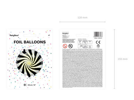 Balon foliowy Cukierek 35cm czarny 137233