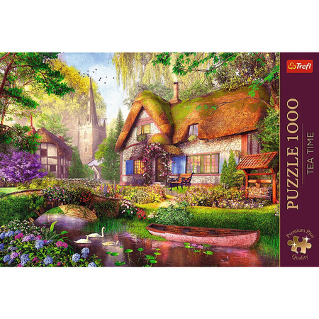 Puzzle Trefl 1000 Premium Plus Tea Time Urocza chatka w lesie 108014