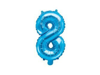 Balon foliowy cyfra 8 niebieski 35cm 780071