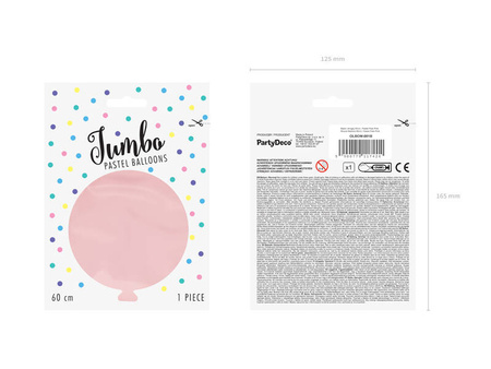 Balon okrągły 60cm Pastel Pale Pink 117426