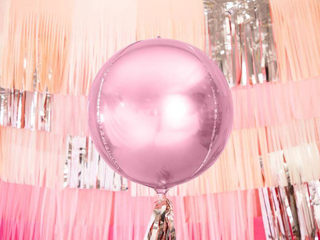 Balon foliowy kula, 40cm, jasny różowy