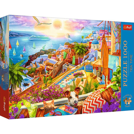Puzzle Trefl 1000 Premium Plus Tea Time Z wizytą na Santorini 108422 