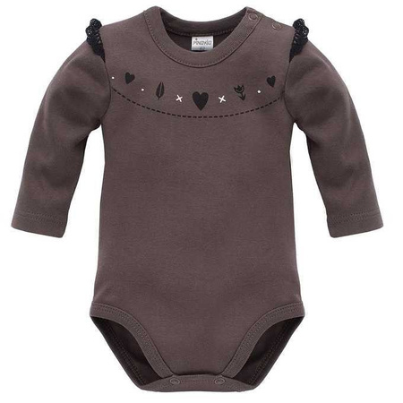 Body długi rękaw little bird 62 brąz Pinokio