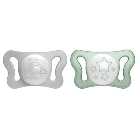 Chicco Smoczek Chicco PhysioForma Micro silikonowy 0-2 m + świecący 2 szt 156276