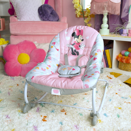 DISNEY BABY Leżaczek i fotelik 2w1 z wibracją Myszka Minnie Forever Besties™ 0m+ do 18kg 122093