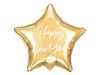 Balon foliowy Gwiazdka Happy New Year 47x50cm złoty 006027