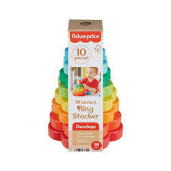 Fisher Price HXT77 Drewniana piramidka Kolorowe kwiatki 238422