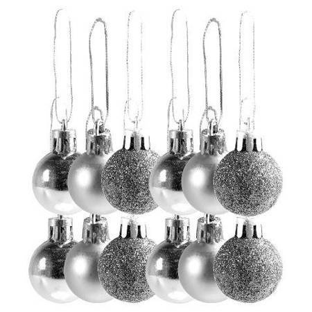 Bombki mini  12szt srebrne 226219