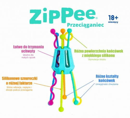 Mobi ZIP1 Przeciąganiec Zippee. Zabawka sensoryczna 239789