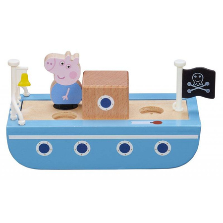 PEPPA DREWNIANA ŁÓDKA Z FIGURKĄ 072094