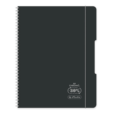 Herlitz Kołozeszyt B5 80k krata 70g 2 spirale Eco PP czarny 500264